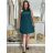 Šaty krátké letní icecool bez rukávů dámské (S/M ONE SIZE) ITALSKÁ MÓDA IMM2384269/DU smaragdová S/M/L