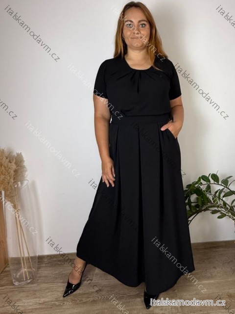 Sukňa dlhá dámska nadrozměr LUISA (46/48/50 ONE SIZE) TALIANSKA MÓDA IM424456/DR 46/48/50 čierna