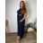 Šaty dlouhé oversize elegantní plisované krátký rukáv dámské nadrozměr EMILIA (42/44/46 ONE SIZE) ITALSKÁ MÓDA IM425EMILIA