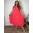 Šaty dlouhé oversize elegantní plisované krátký rukáv dámské nadrozměr EMILIA (42/44/46 ONE SIZE) ITALSKÁ MÓDA IM425EMILIA