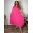 Šaty dlhé oversize elegantní plisované krátky rukáv dámske nadrozmer EMILIA (42/44/46 ONE SIZE) TALIANSKA MÓDA IM425EMILIA/DUR  středně růžová 42/44/46