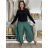 Nohavice dlhé aladinky letné dámske (S/M/L ONE SIZE) TALIANSKA MÓDA IMD24029/DUR zelená  S/M/L