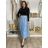 Sukňa dlhá s opaskom dámska NINA (S/M/L ONE SIZE) TALIANSKA MÓDA IM42511112/DU S/M/L svetlo modrá