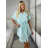 Šaty košeľové mušelínové dámske (S/M ONE SIZE) TALIANSKÁ MÓDA IM424MUSA/DUR sv. mintová S/M/L