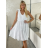 Šaty letný mušelín na ramienka dámske ELIANA (S/M/L ONE SIZE) TALIANSKA MÓDA IMWGS251169/DUR S/M/L biela
