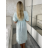 Šaty elegantní dlouhé letní mušelínové krátký rukáv dámské DAINA (S/M/L ONE SIZE) ITALSKÁ MÓDA IMWGS251707/DUR S/M/L světle modrá