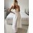 Šaty dlouhé letní na ramínka dámské (S/M/L ONE SIZE) ITALSKÁ MÓDA IMPBB24C33330/DUR bílá S/M/L
