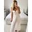 Šaty dlouhé letní na ramínka dámské (S/M/L ONE SIZE) ITALSKÁ MÓDA IMPBB24C33330/DUR bílá S/M/L