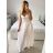 Šaty dlouhé letní na ramínka dámské (S/M/L ONE SIZE) ITALSKÁ MÓDA IMPBB24C33330/DUR bílá S/M/L