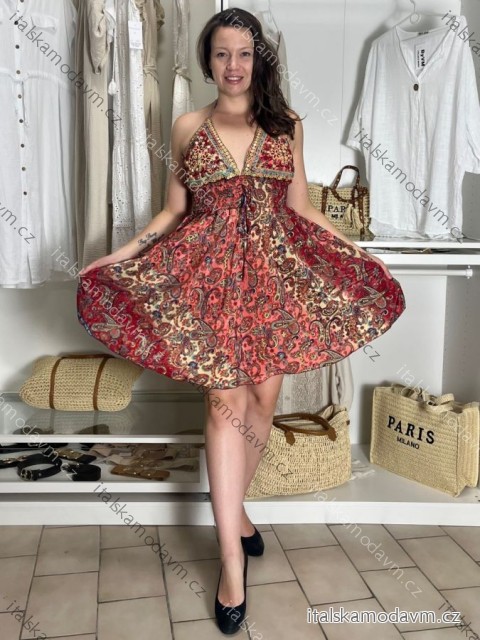 Šaty letné bez rukávu dámske SINDY (S/M/L ONE SIZE) TALIANSKA MÓDA IM725CE-321AS-5/DU
