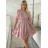 Šaty letný mušelín krátký dlhý rukáv dámske BELLA (S/M/L ONE SIZE) TALIANSKA MÓDA IMWGS251112/DU hnědá S/M/L