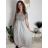 Šaty dlhé letné rebrované krátky rukáv dámske Maria-M (XS/S/M/L ONE SIZE) TALIANSKA MÓDA IMSM25128/DUR -   modrá kráľovská -   S/M/L