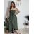 Šaty dlhé letný carmen cez prsia dámske ORISEA (S/M/L ONE SIZE) TALIANSKA MÓDA IM425405/DUR S/M/L béžová