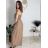 Šaty dlhé letný carmen cez prsia dámske ORISEA (S/M/L ONE SIZE) TALIANSKA MÓDA IM425405/DUR S/M/L béžová
