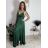 Šaty dlouhé společenské na ramínka dámské BEATRIX (S/M/L ONE SIZE) ITALSKÁ MÓDA IMM25M35843/DUR smaragdová S/M/L