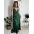Šaty dlouhé společenské na ramínka dámské BEATRIX (S/M/L ONE SIZE) ITALSKÁ MÓDA IMM25M35843/DUR smaragdová S/M/L