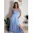 Šaty dlouhé společenské na ramínka dámské BEATRIX (S/M/L ONE SIZE) ITALSKÁ MÓDA IMM25M35843/DUR smaragdová S/M/L