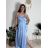 Šaty dlouhé společenské na ramínka dámské BEATRIX (S/M/L ONE SIZE) ITALSKÁ MÓDA IMM25M35843/DUR smaragdová S/M/L