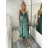 Šaty dlouhé letní na ramínka dámské RAMONA (S/M/L ONE SIZE) INDICKÁ MÓDA IMWKA251062-4/DU S/M/L zelená