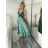 Šaty dlouhé letní na ramínka dámské RAMONA (S/M/L ONE SIZE) INDICKÁ MÓDA IMWKA251062-4/DU S/M/L zelená
