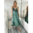 Šaty dlouhé letní na ramínka dámské RAMONA (S/M/L ONE SIZE) INDICKÁ MÓDA IMWKA251062-4/DU S/M/L zelená