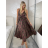Šaty dlhé letné na ramienka dámske RAMONA (S/M/L ONE SIZE) INDICKÁ MÓDA IMWKA251062-8/DU S/M/L tmavo ružová