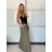 Kalhoty elegantní s páskem dámské (S/M/L ONE SIZE) ITALSKÁ MÓDA IMPLI2517303/DU -   zelená khaki -   S/M/L