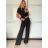 Souprava elegantní tričko krátký rukáv a kalhoty dlouhé dámské (XS/S/M ONE SIZE) ITALSKÁ MÓDA IMM25M32422