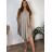Šaty voľnočasové letné oversize krátky rukáv dámske nadrozmer INGE (54/56/58 ONE SIZE) TALIANSKA MÓDA IMWDV251578/DU 54/56/58 tmavo béžová