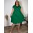 Šaty oversize letný krátky rukáv dámske nadrozmer ISABEL (48/50/52 ONE SIZE) TALIANSKA MÓDA IM425023/DU zelená 48/50/52