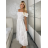 Šaty letné krajkové carmen krátky rukáv dámske (S/M/L ONE SIZE) TALIANSKA MÓDA IMWMY251115/DUR S/M/L biela