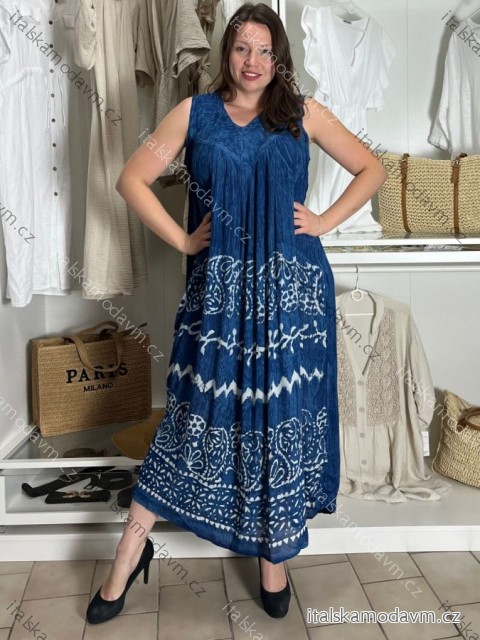 Šaty voľnočasové letné krátky rukáv dámske nadrozmer LAJLA  (42/44/46 ONE SIZE) INDICKÁ MÓDA PME251111/DU