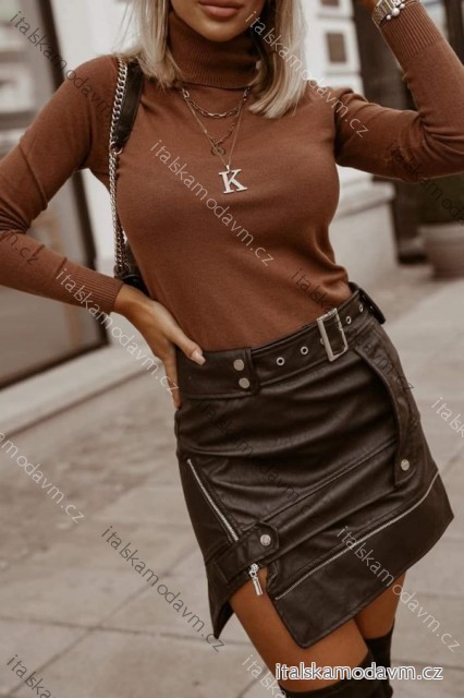 Sveter úpletový s rolákom dlhý rukáv dámsky (S/M ONE SIZE) TALIANSKA MÓDA EXTRA ME IMM22FD9076