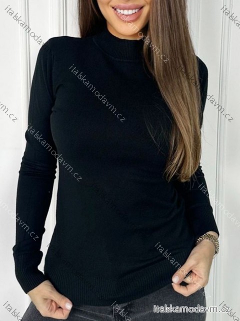 Svetr úpletový dlouhý rukáv dámský (S/M/L ONE SIZE) ITALSKÁ MÓDA EXTRA ME IMM22FD5806