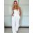 Souprava elegantní top bez rukávu a kalhoty dlouhé dámské BIANCHI  (XS/S/M ONE SIZE) ITALSKÁ MÓDA IMWB25855/DU -   bílá -   S/M