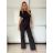 Souprava elegantní tričko krátký rukáv a kalhoty dlouhé dámské (XS/S/M ONE SIZE) ITALSKÁ MÓDA IMM25M32422/DU -   Černá -   S/M
