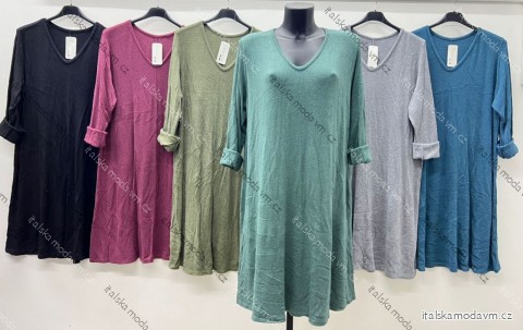 Šaty teplé dlhý rukáv dámske nadrozmer (54/56/58 ONE SIZE) TALIANSKA MÓDA IM425505