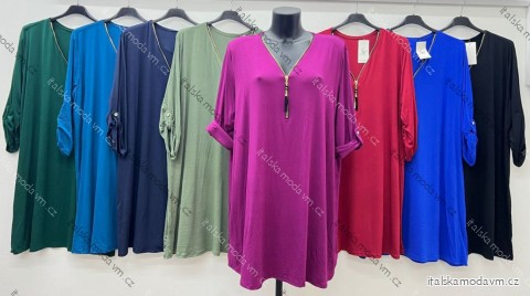 Tunika elegantná 3/4 dlhý rukáv dámska nadrozmer (54/56/58 ONE SIZE) TALIANSKA MÓDA IM425512