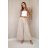 Kalhoty dlouhé letní s páskem dámské (S/M/L ONE SIZE) ITALSKÁ MÓDA IMD25151