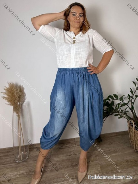 Nohavice volné, letné dlhé dámske (50/52/54 ONE SIZE) TALIANSKA MÓDA IM4251117/DU