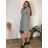 Šaty košeľa predĺžená 3/4 dlhý rukáv dámske nadrozmer JANET (44/46/48 ONE SIZE) TALIANSKA MODA IM421400/DU 44/46/48 béžová