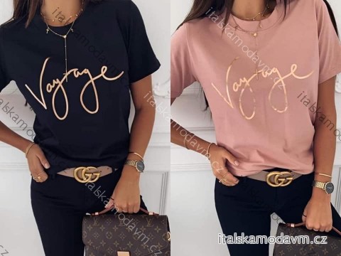 Tričko krátký rukáv dámské  (S/M ONE SIZE) ITALSKÁ MÓDA IMD221092/DR