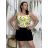 Tielko letné kvetované, bodka a citrónky lemon dámske nadrozmer SUMMER  (M/L/XL ONE SIZE) TALIANSKA MÓDA IMM25M0711XL/DUR M/L/XL biela