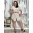 Šaty s páskem letní mušelínové krátký rukáv dámské AIDA (S/M/L ONE SIZE) ITALSKÁ MÓDA IM424370
