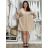 Šaty krátké bavlněné letní mušelín krátký rukáv dámské LOLA (S/M/L ONE SIZE) ITALSKÁ MÓDA IMD25041