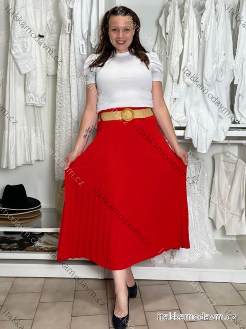 Sukňa dlhá skladaná s opaskom dámska BARARA (S/M/L ONE SIZE) TALIANSKA MÓDA IM425251/DU