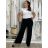Nohavice dlhé letné dámske BETA (S/M/L ONE SIZE) TALIANSKA MÓDA IM425463/DU S/M/L čierna