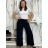 Nohavice dlhé letné dámske BETA (S/M/L ONE SIZE) TALIANSKA MÓDA IM425463/DU S/M/L čierna