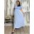 Šaty dlhé letné rebrované krátky rukáv dámske Maria-M (XS/S/M/L ONE SIZE) TALIANSKA MÓDA IMSM25128/DUR -   modrá kráľovská -   S/M/L