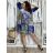 Šaty letné 3/4 rukáv oversize dámske AMELIA (S/M/L ONE SIZE) TALIANSKA MÓDA IMPEM25CA2800/DU S/M/L zelená khaki